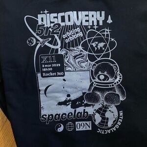 H&M Divided Black Hoodie Nasa design